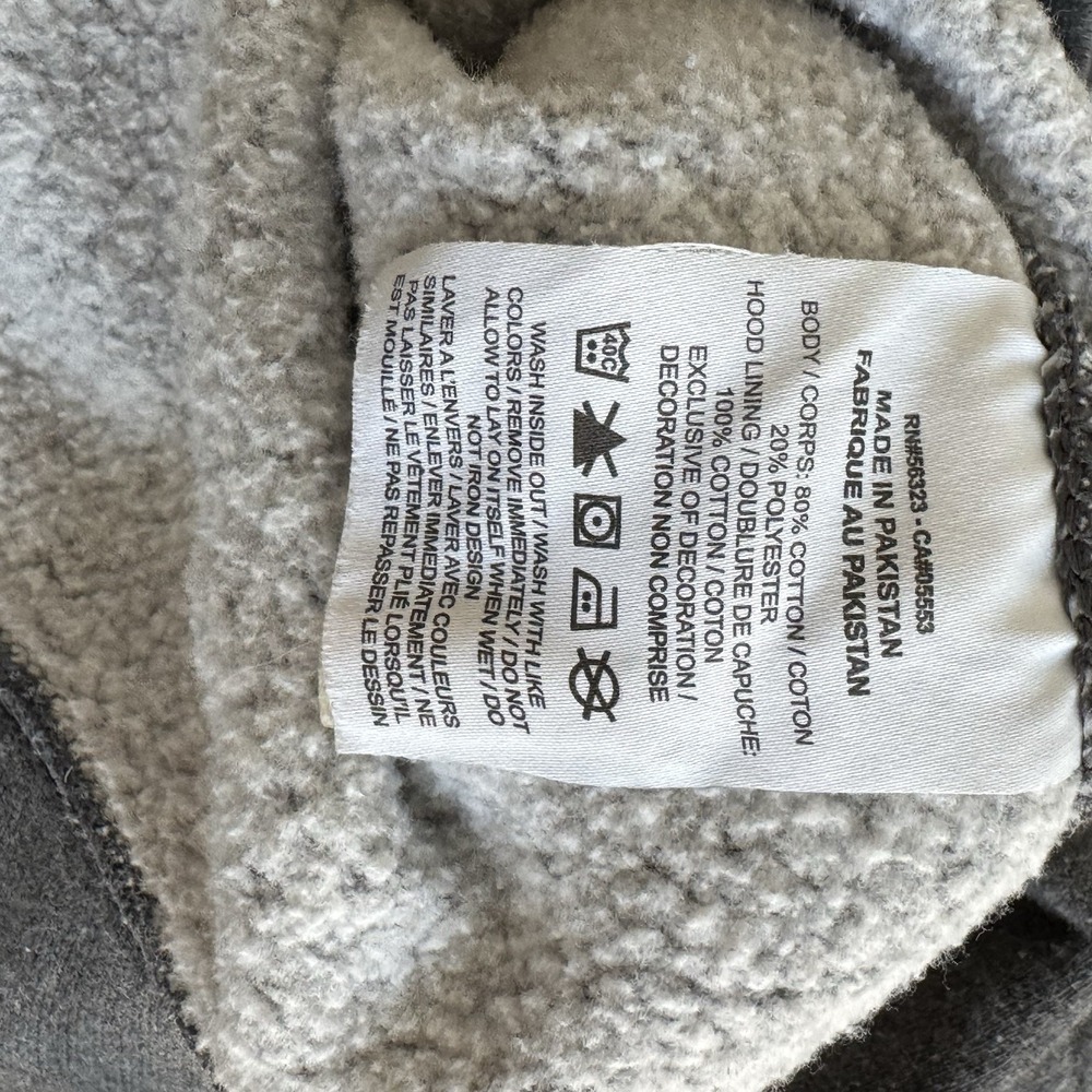 Nike Just Do It Hoodie Sweatshirt Size Medium Gray Pullover Swoosh - READ Flawed - Picture 6 of 12